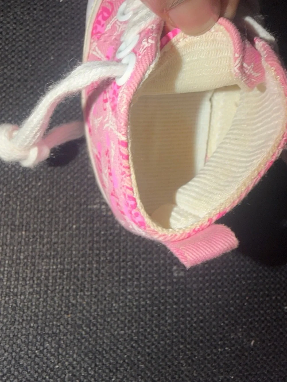 Kids Pink Canvas Lace-Up Sneakers